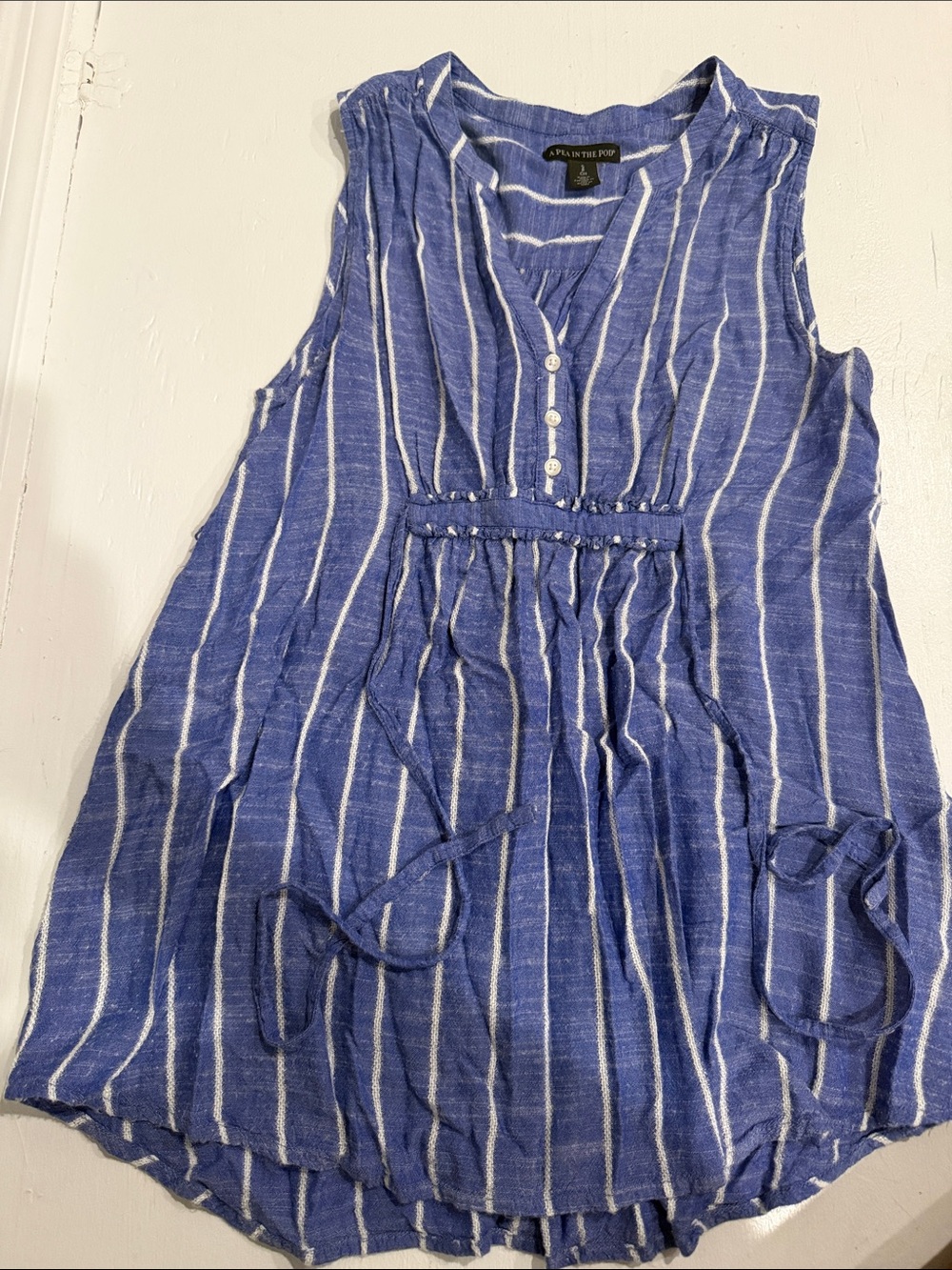 A Plus in the Post Blue & White Striped Sleeveless Tunic